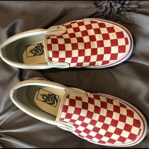 Red Checkered Slip on Vans